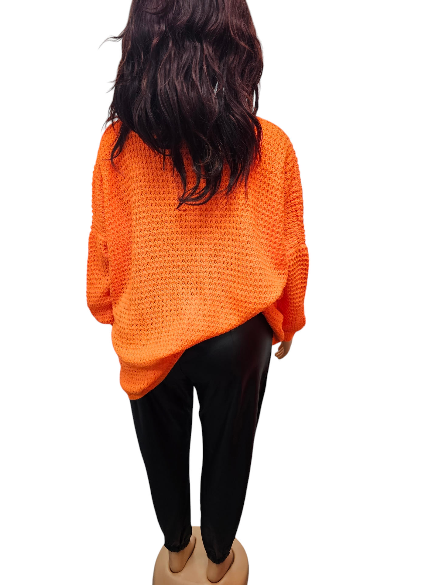 Cosy Chic Orange Knit Jumper - Plus Size