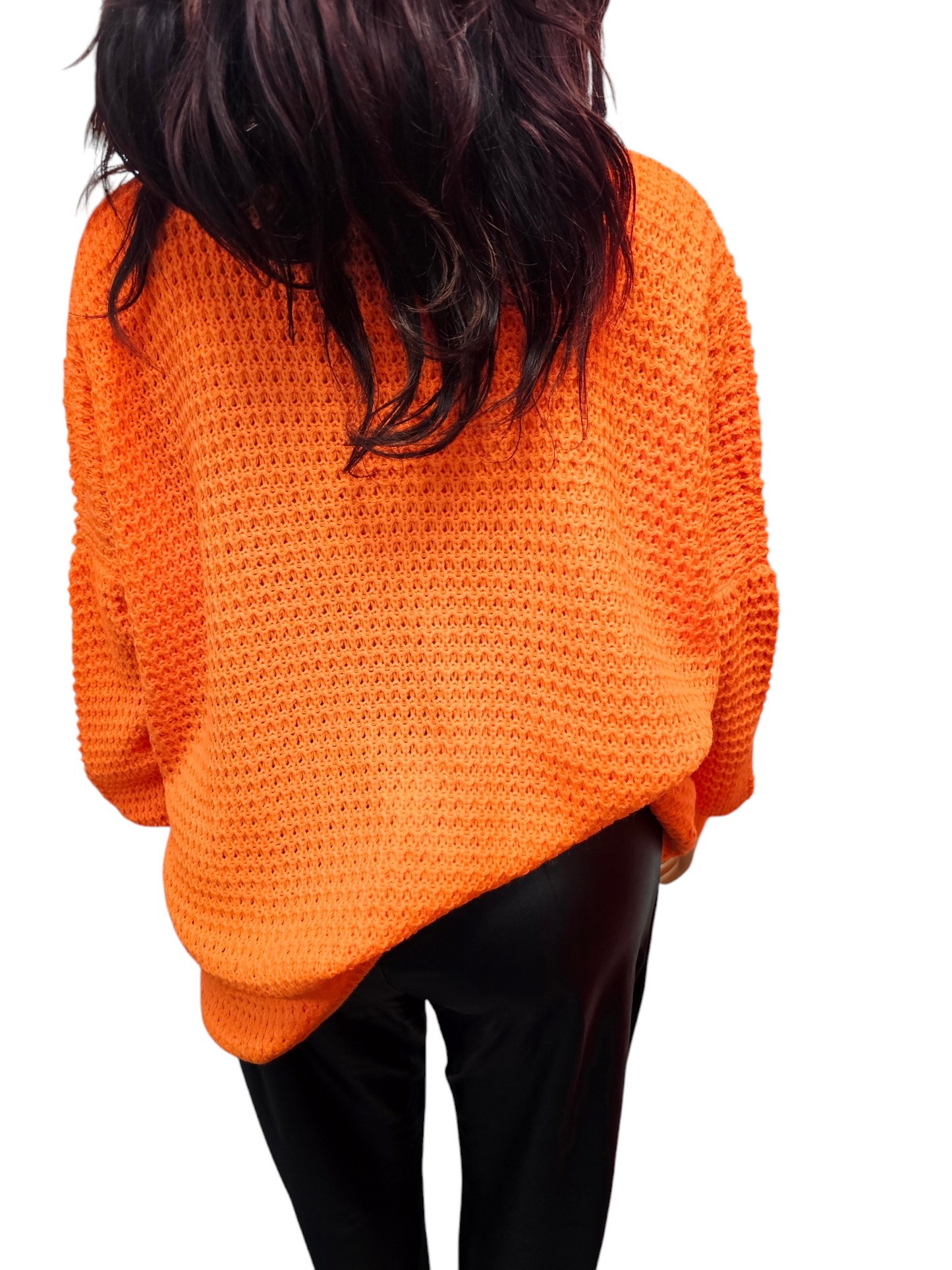 Cosy Chic Orange Knit Jumper - Plus Size