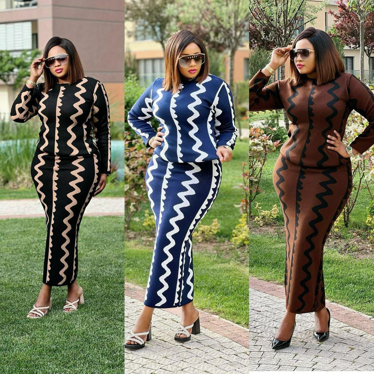 Bold Zigzag Knitted 2 Piece Set Elegant & Comfortable