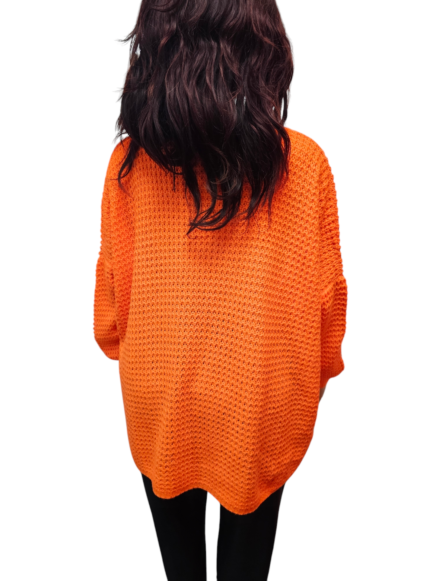 Cosy Chic Orange Knit Jumper - Plus Size