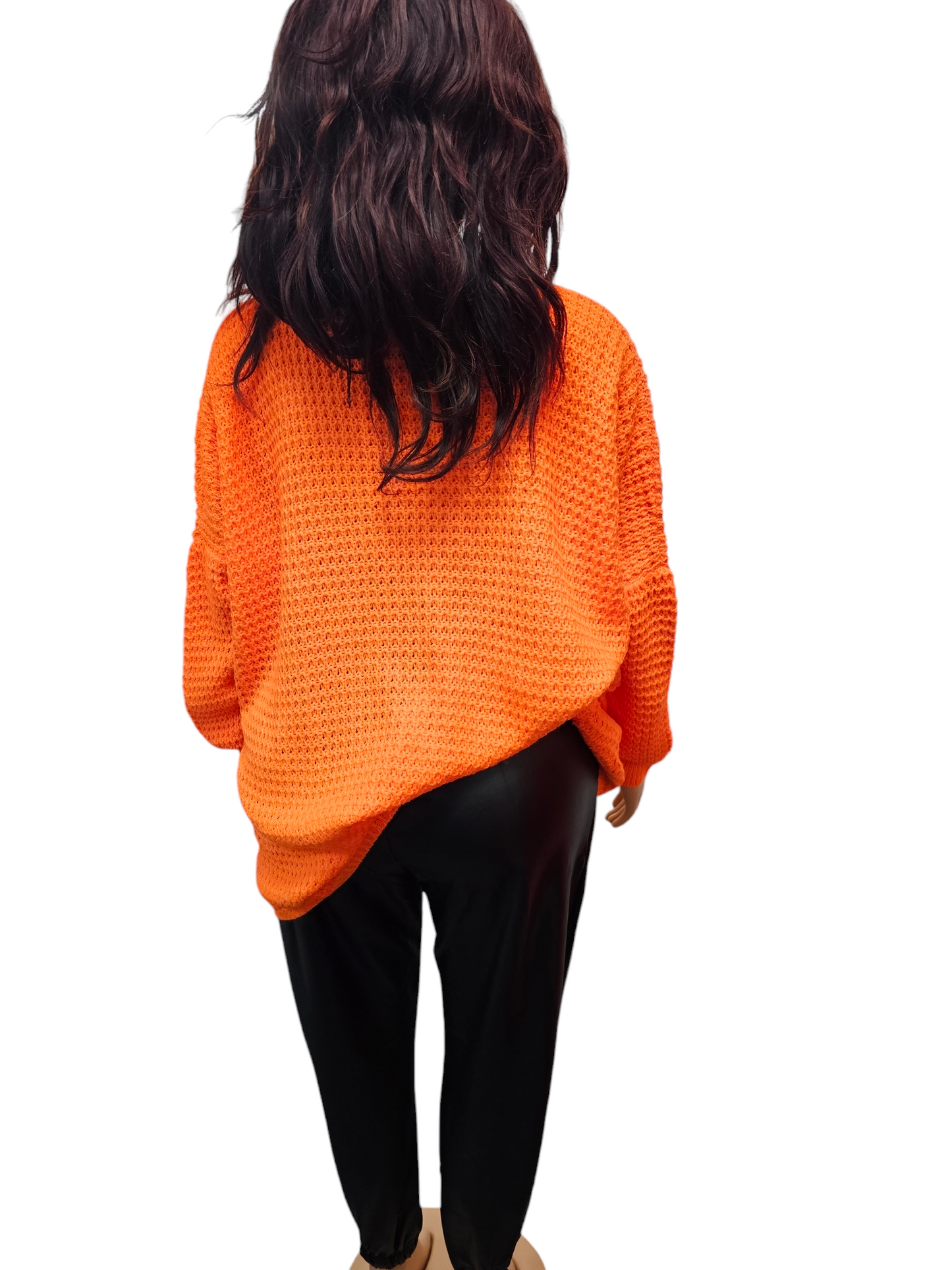 Cosy Chic Orange Knit Jumper - Plus Size