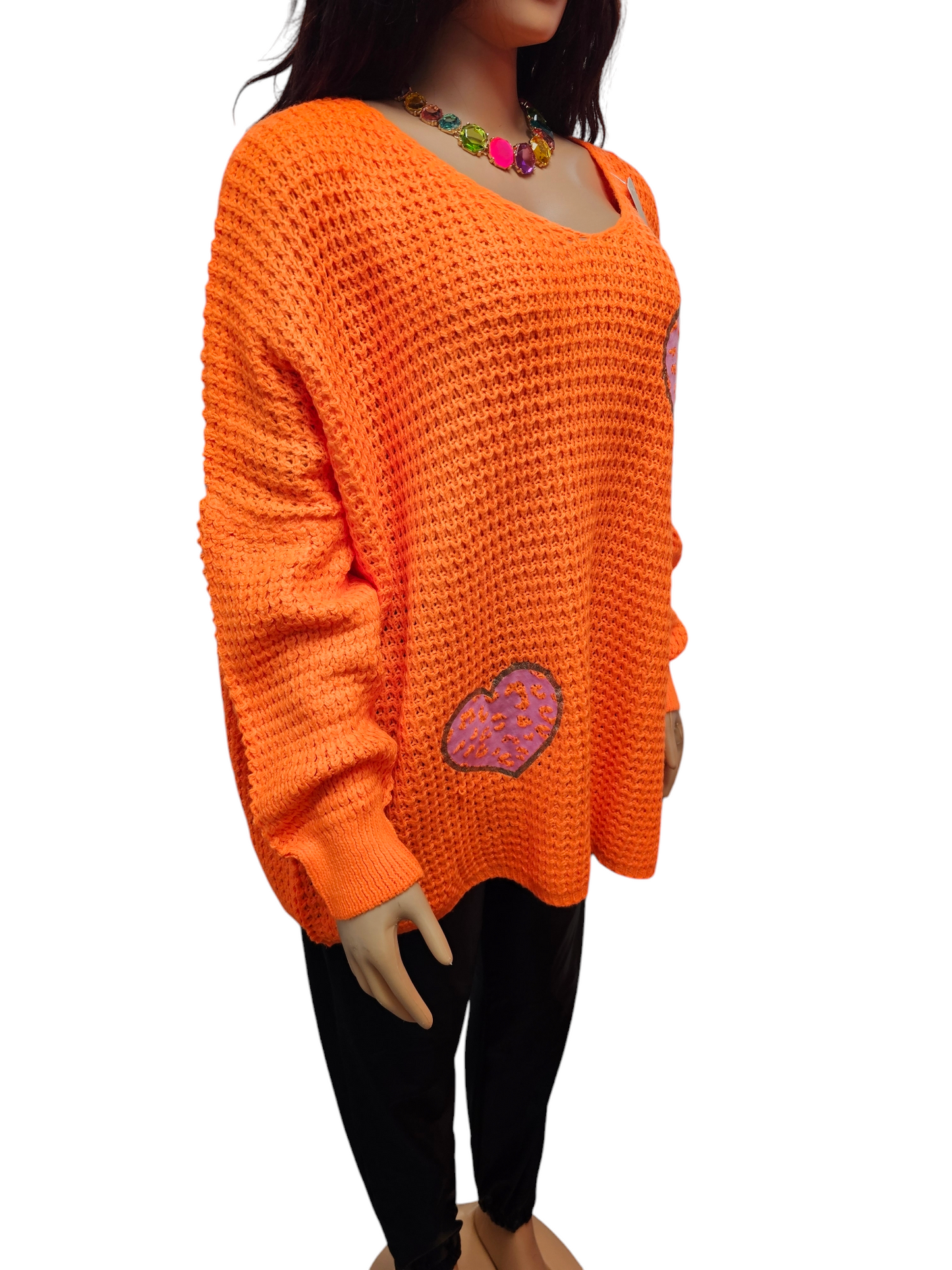 Cosy Chic Orange Knit Jumper - Plus Size