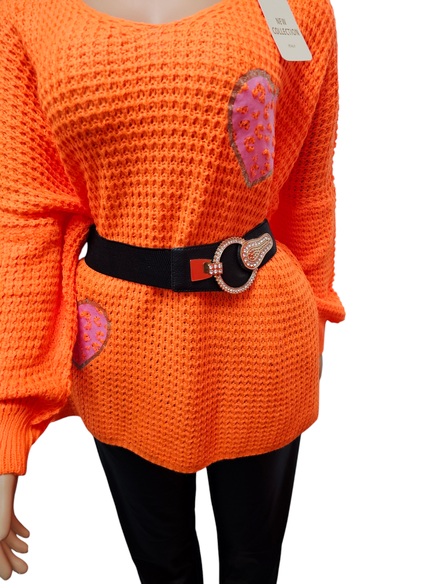 Cosy Chic Orange Knit Jumper - Plus Size