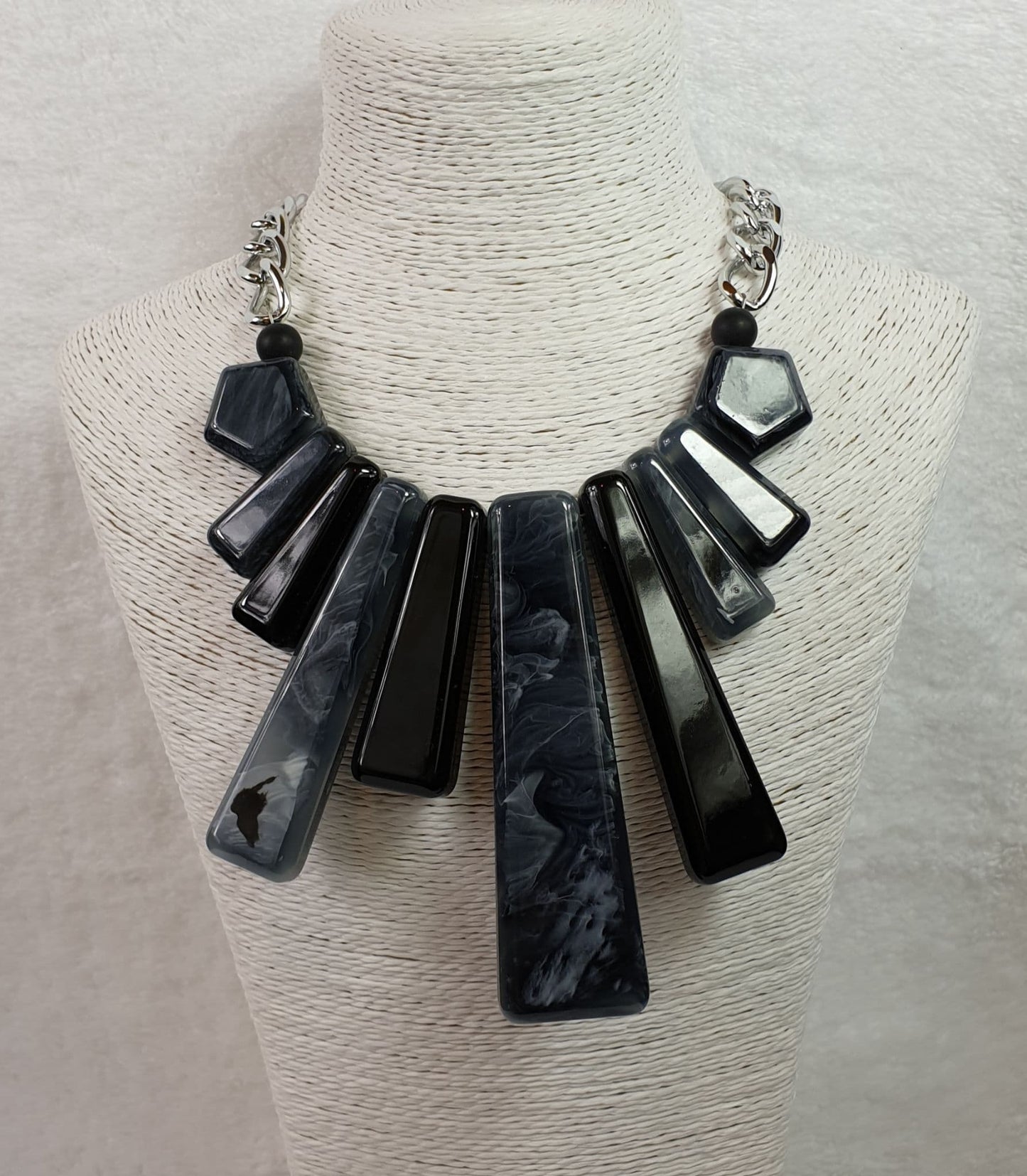 Rubber And Aluminium Two Tone Colour Necklace