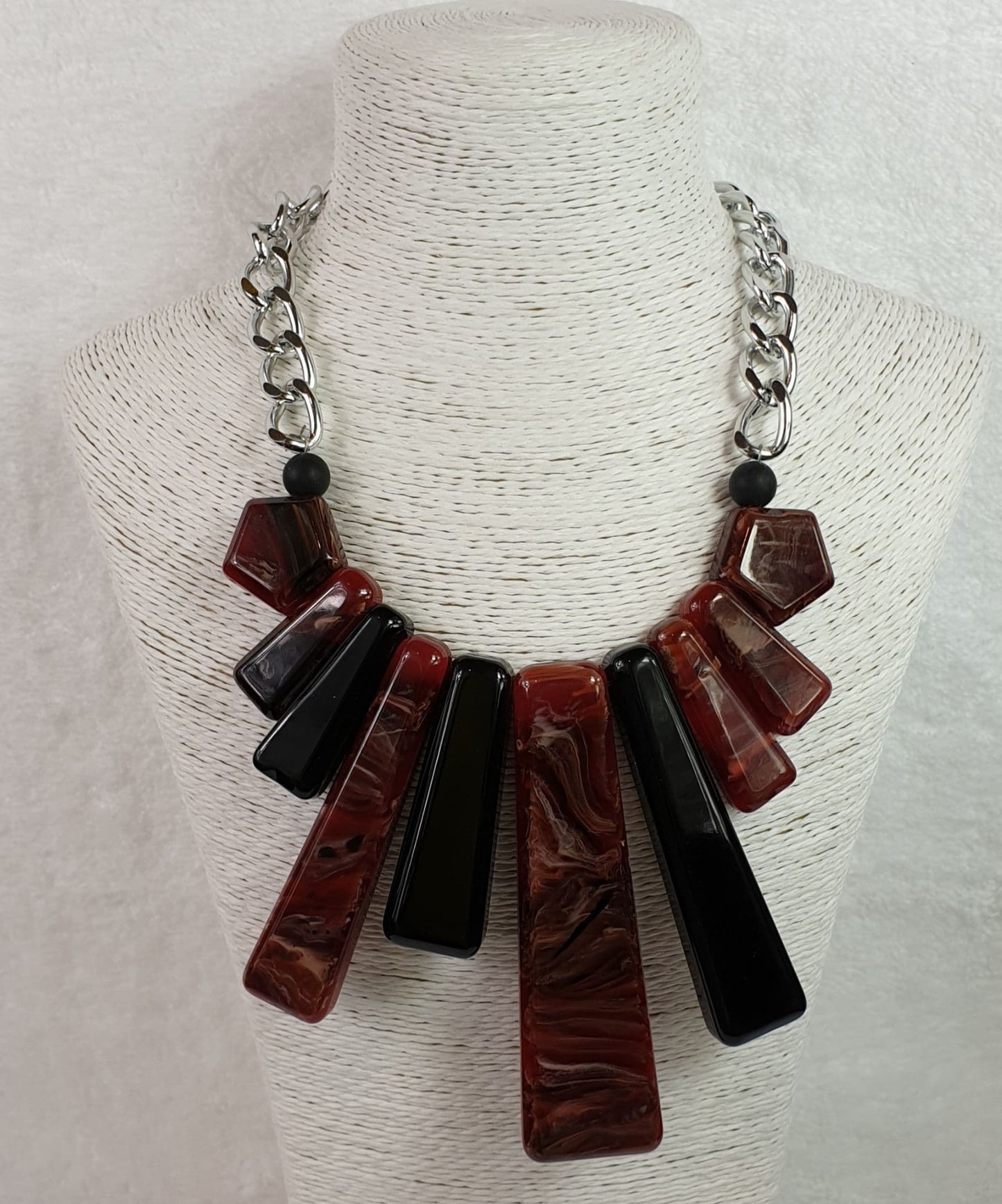 Rubber And Aluminium Two Tone Colour Necklace