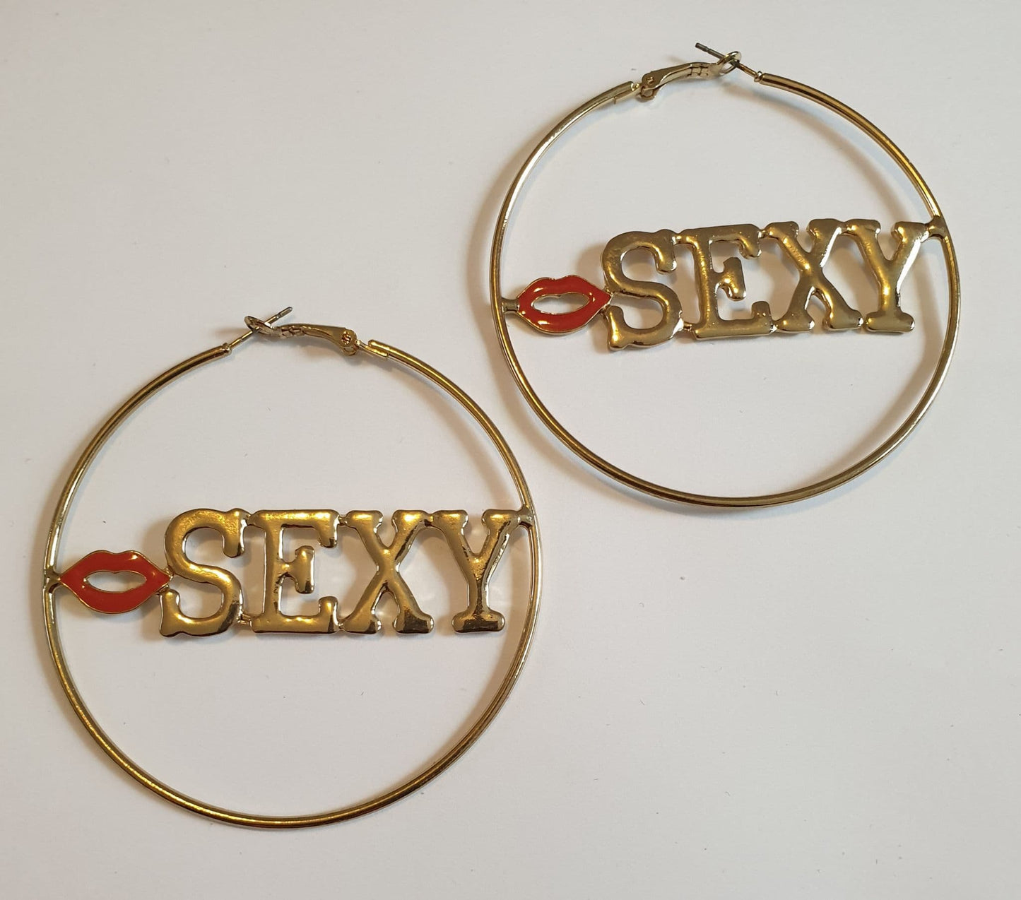 Sexy Red Lip  Gold Colour Earring