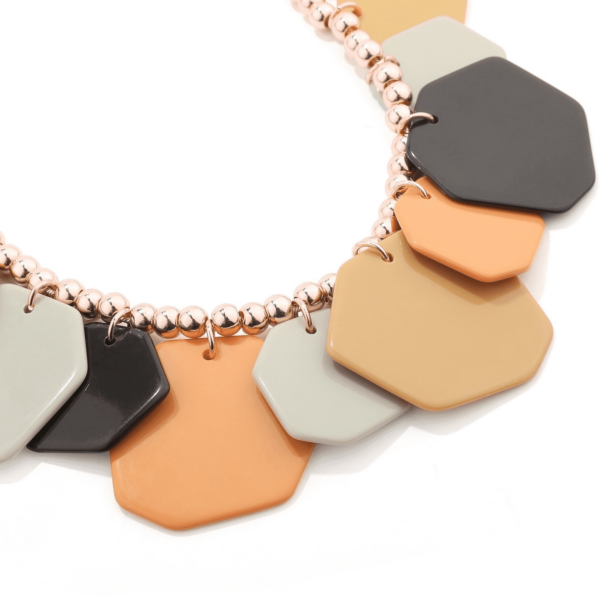 Shapes Overlay Necklace - Rose Gold