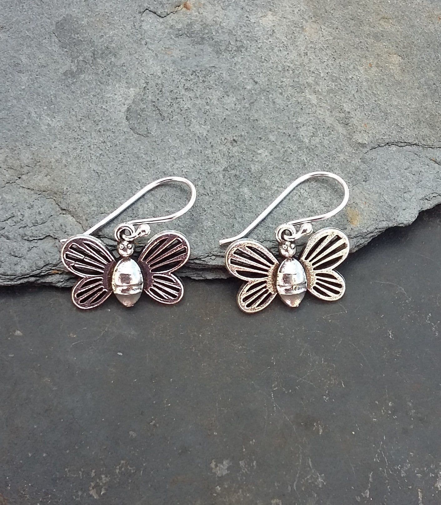 Sterling Silver BEE DROP EARRINGS With A Lovely White Gift Box