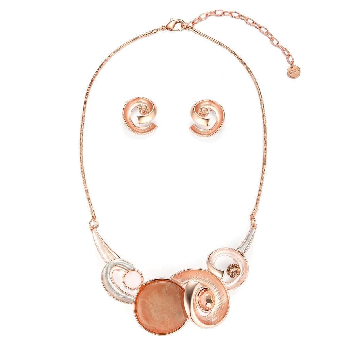 Swirls Necklace Set - Peach