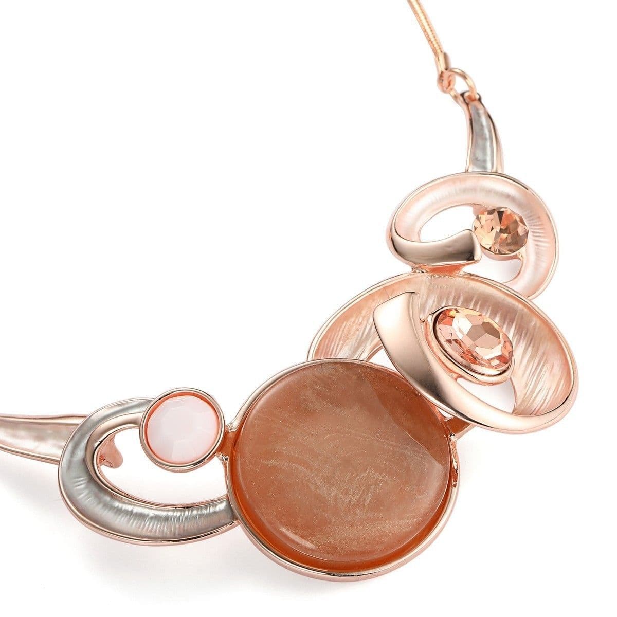 Swirls Necklace Set - Peach